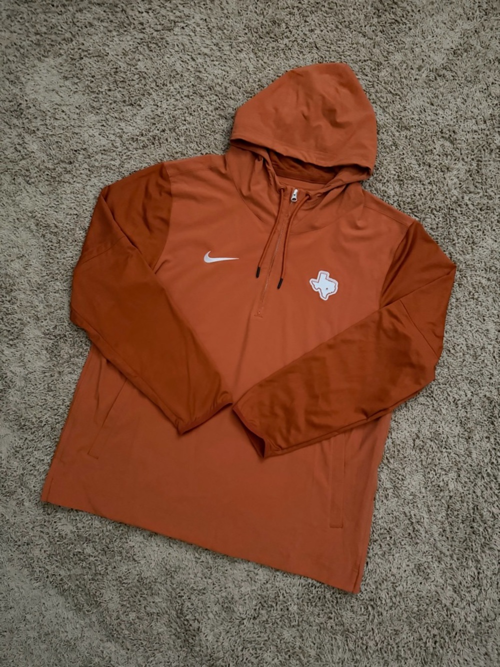 Nike Texas Longhorns 1/4 Zip Dri-Fit Football Hoodie DZ9340-802 Men’s XL RARE - Picture 2 of 6